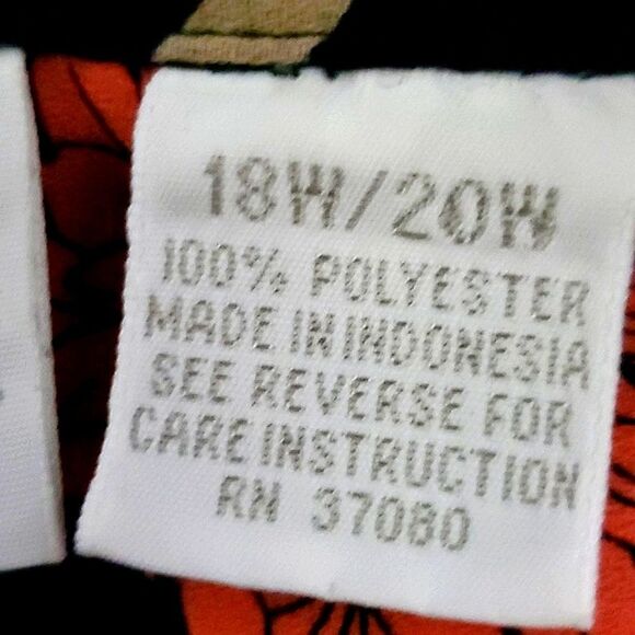 Studio C Vintage Black & Orange Floral Long Sleeve Button Down Casual Top 18/20 - Picture 11 of 11